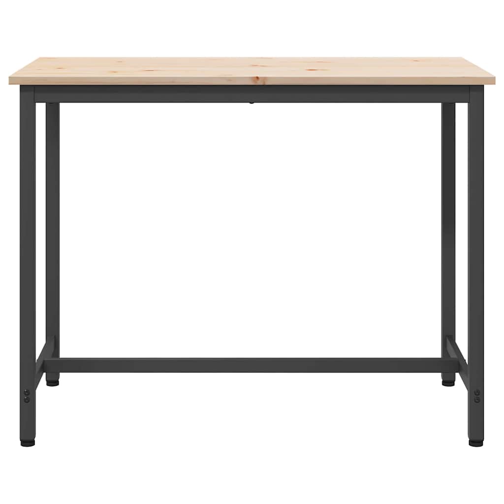 vidaXL stół Naturalny 100 x 50 x 77 cm Drewno inżynieryjne i stal