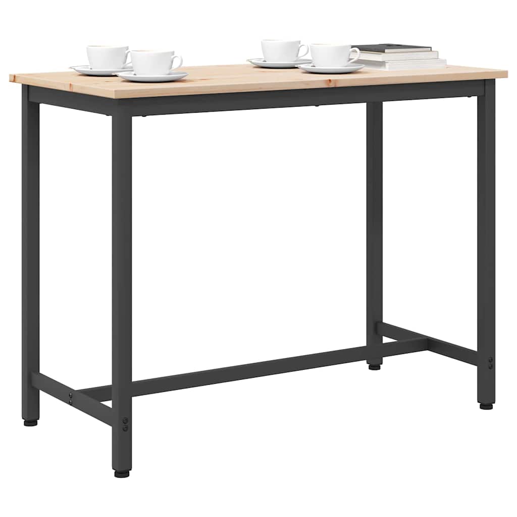 vidaXL stół Naturalny 100 x 50 x 77 cm Drewno inżynieryjne i stal