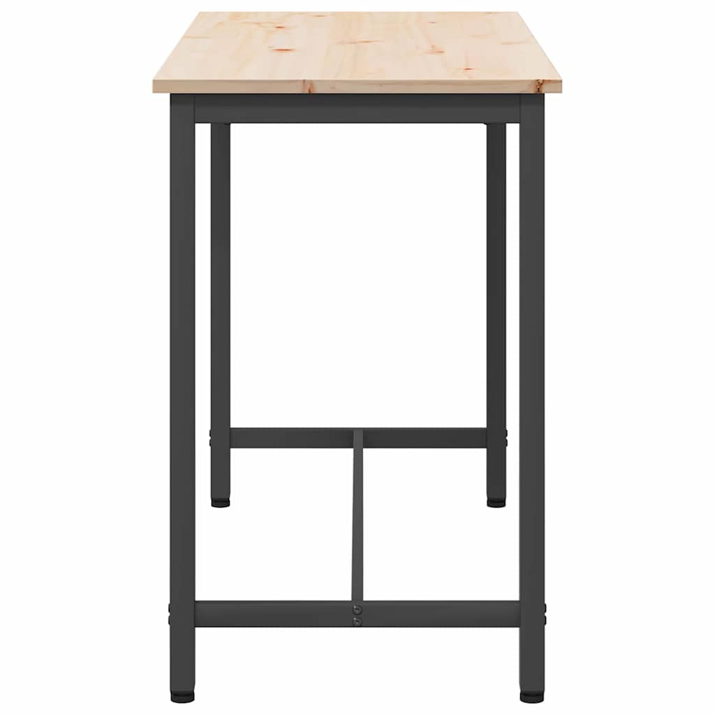 vidaXL stół Naturalny 100 x 50 x 77 cm Drewno inżynieryjne i stal