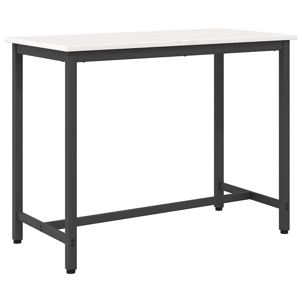 vidaXL stół Biały 100 x 50 x 77 cm Drewno inżynieryjne i stal