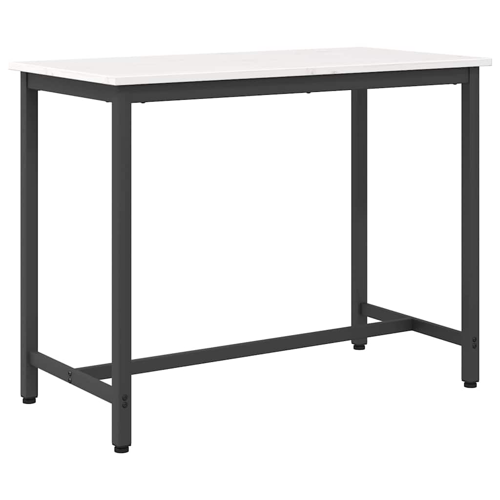 vidaXL stół Biały 100 x 50 x 77 cm Drewno inżynieryjne i stal