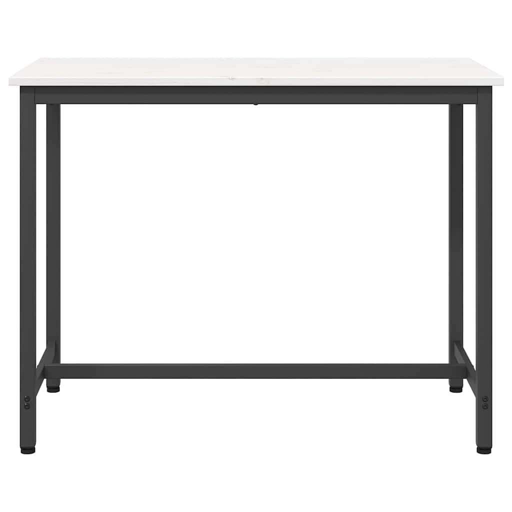 vidaXL stół Biały 100 x 50 x 77 cm Drewno inżynieryjne i stal