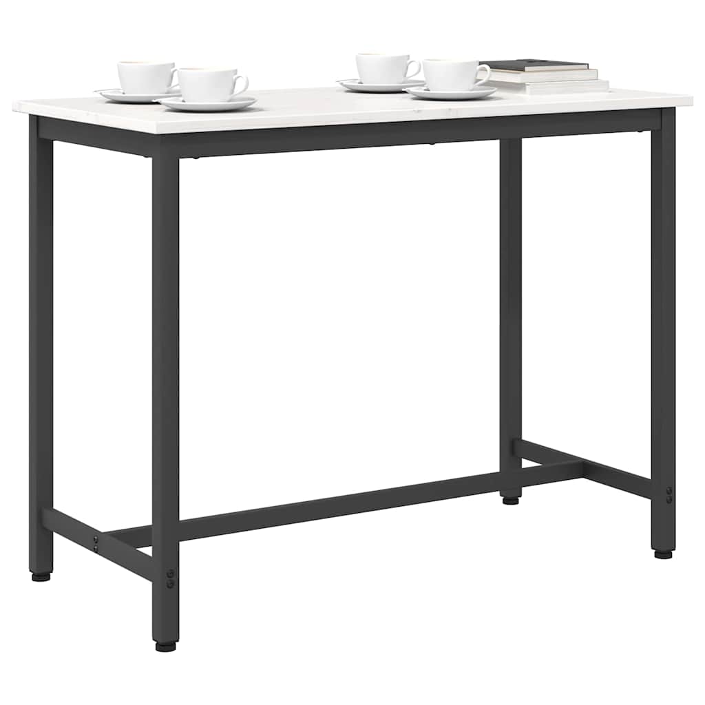 vidaXL stół Biały 100 x 50 x 77 cm Drewno inżynieryjne i stal