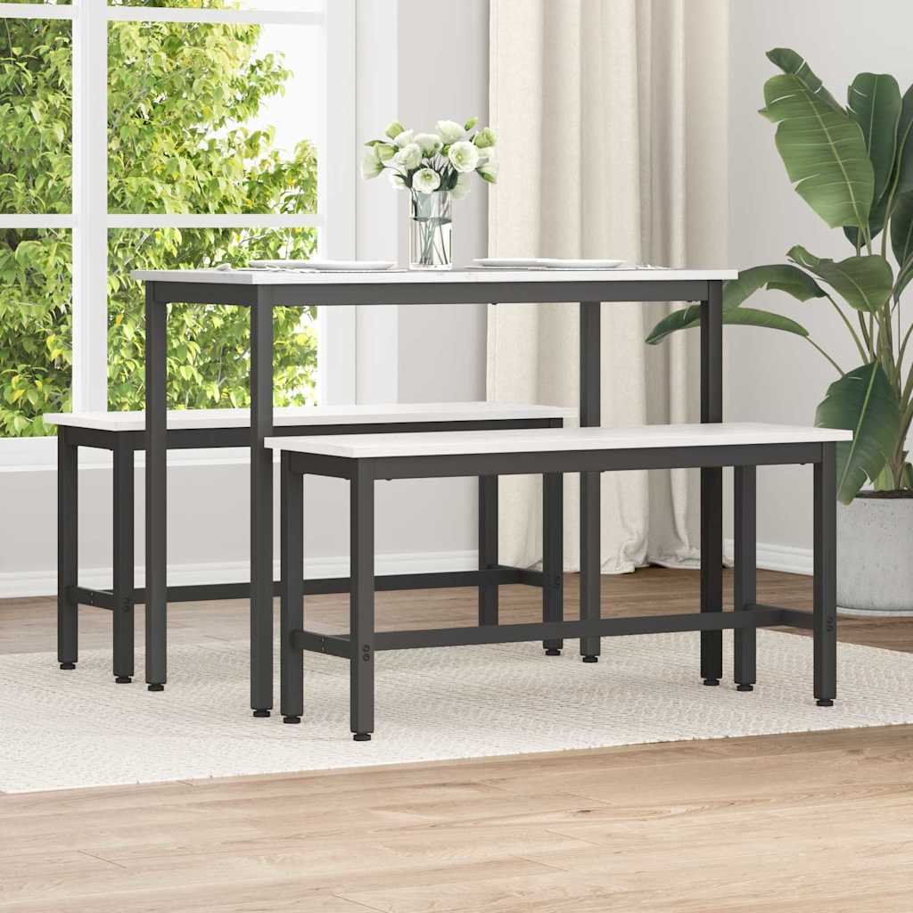 vidaXL Ławka jadalniana 2 pcs Biały 100 x 32,5 x 49 cm
