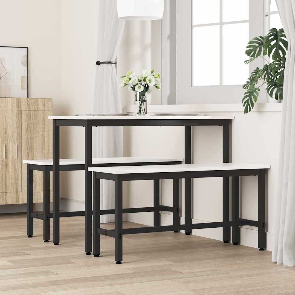 vidaXL Ławka jadalniana 2 pcs Biały 100 x 32,5 x 49 cm