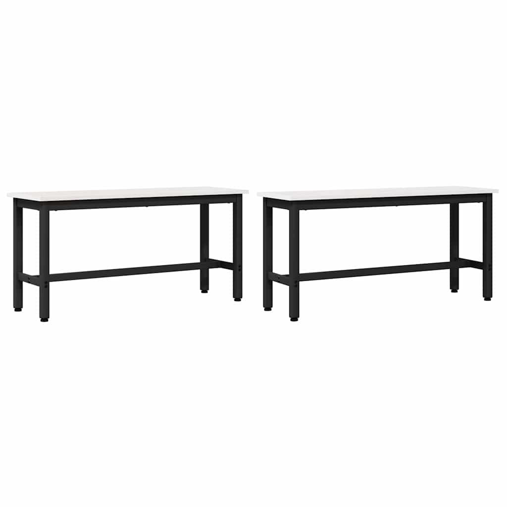 vidaXL Ławka jadalniana 2 pcs Biały 100 x 32,5 x 49 cm