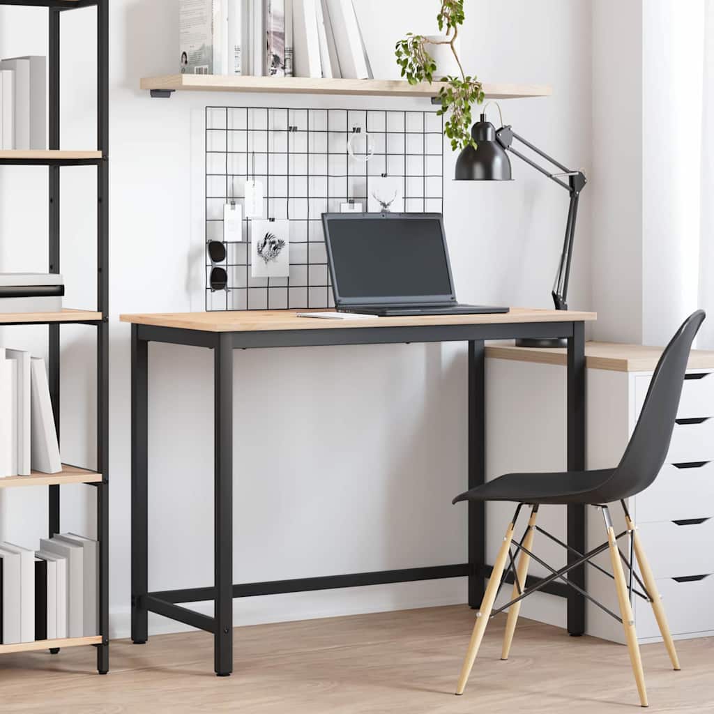 vidaXL stół Naturalny 100 x 50 x 77 cm Drewno inżynieryjne i stal