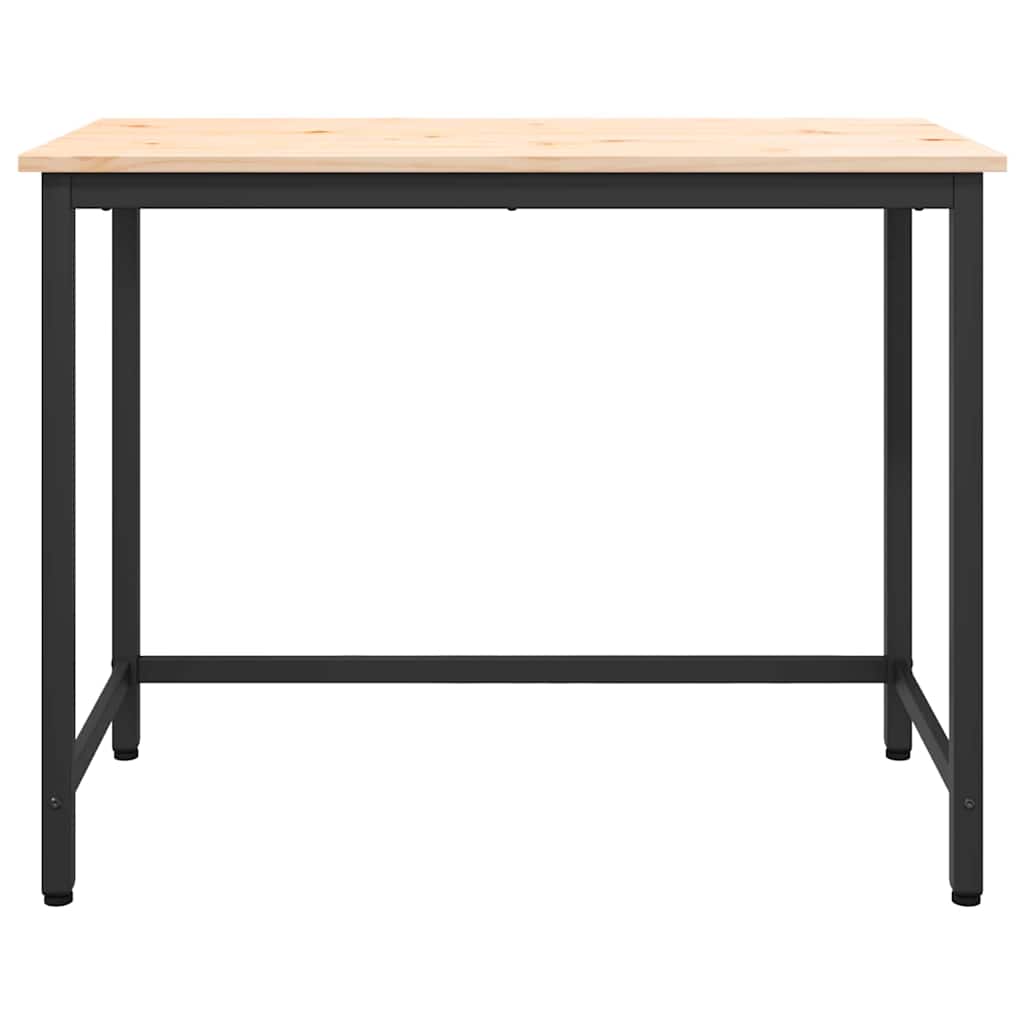 vidaXL stół Naturalny 100 x 50 x 77 cm Drewno inżynieryjne i stal