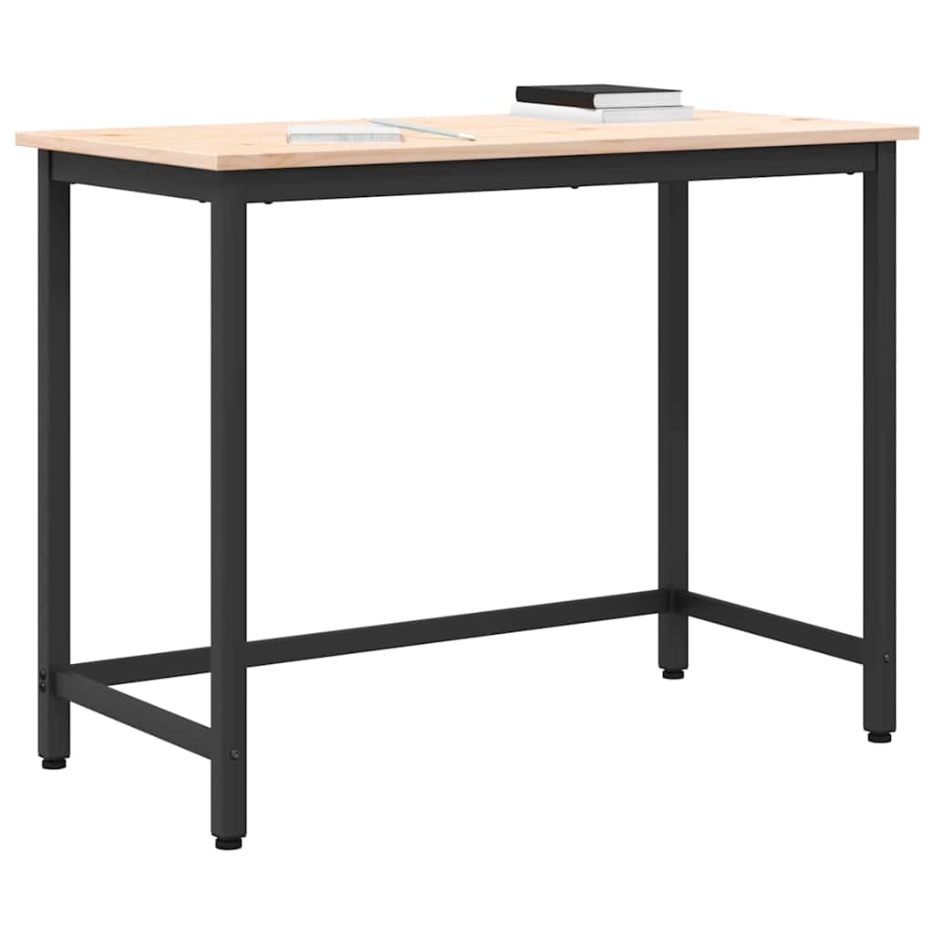 vidaXL stół Naturalny 100 x 50 x 77 cm Drewno inżynieryjne i stal