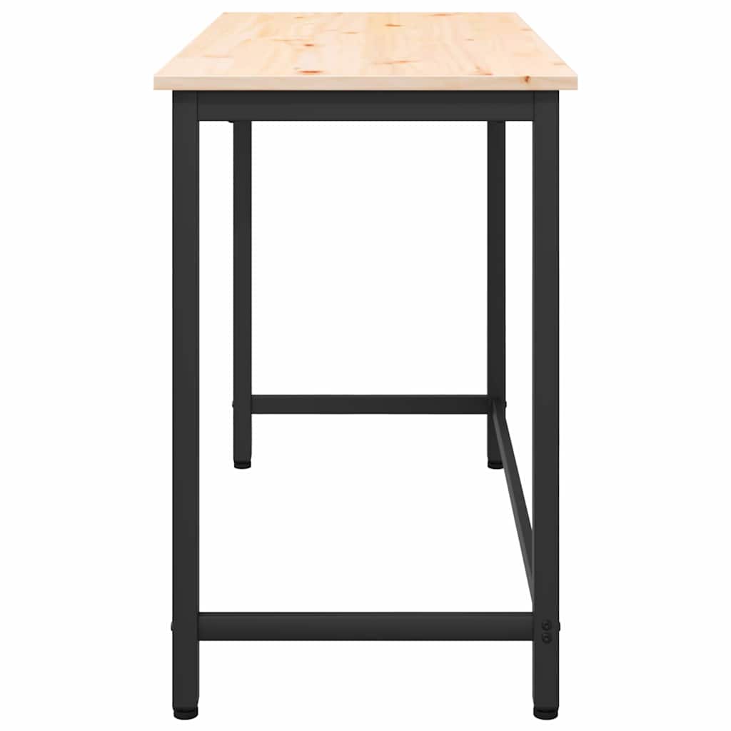 vidaXL stół Naturalny 100 x 50 x 77 cm Drewno inżynieryjne i stal