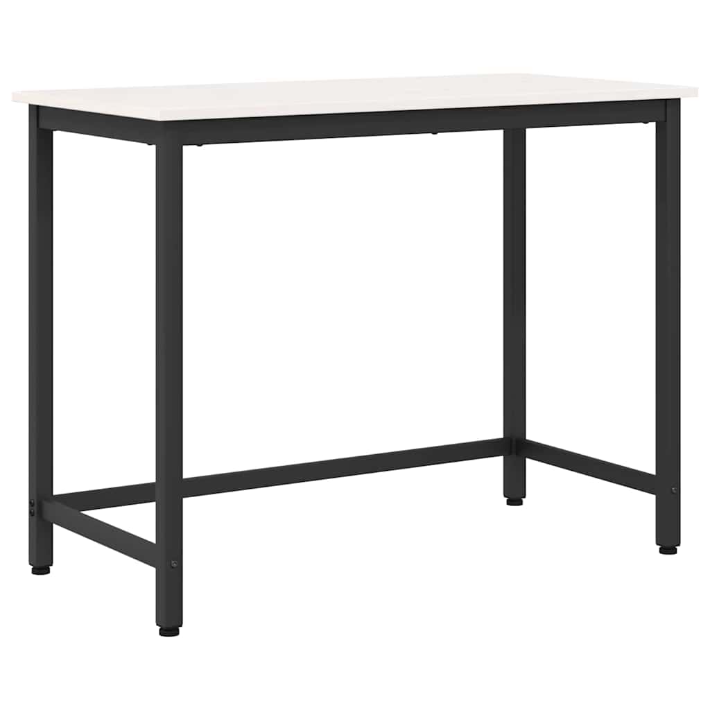 vidaXL stół Biały 100 x 50 x 77 cm Drewno inżynieryjne i stal