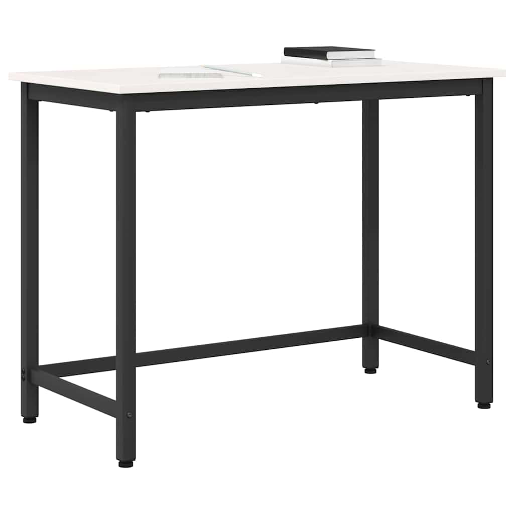 vidaXL stół Biały 100 x 50 x 77 cm Drewno inżynieryjne i stal