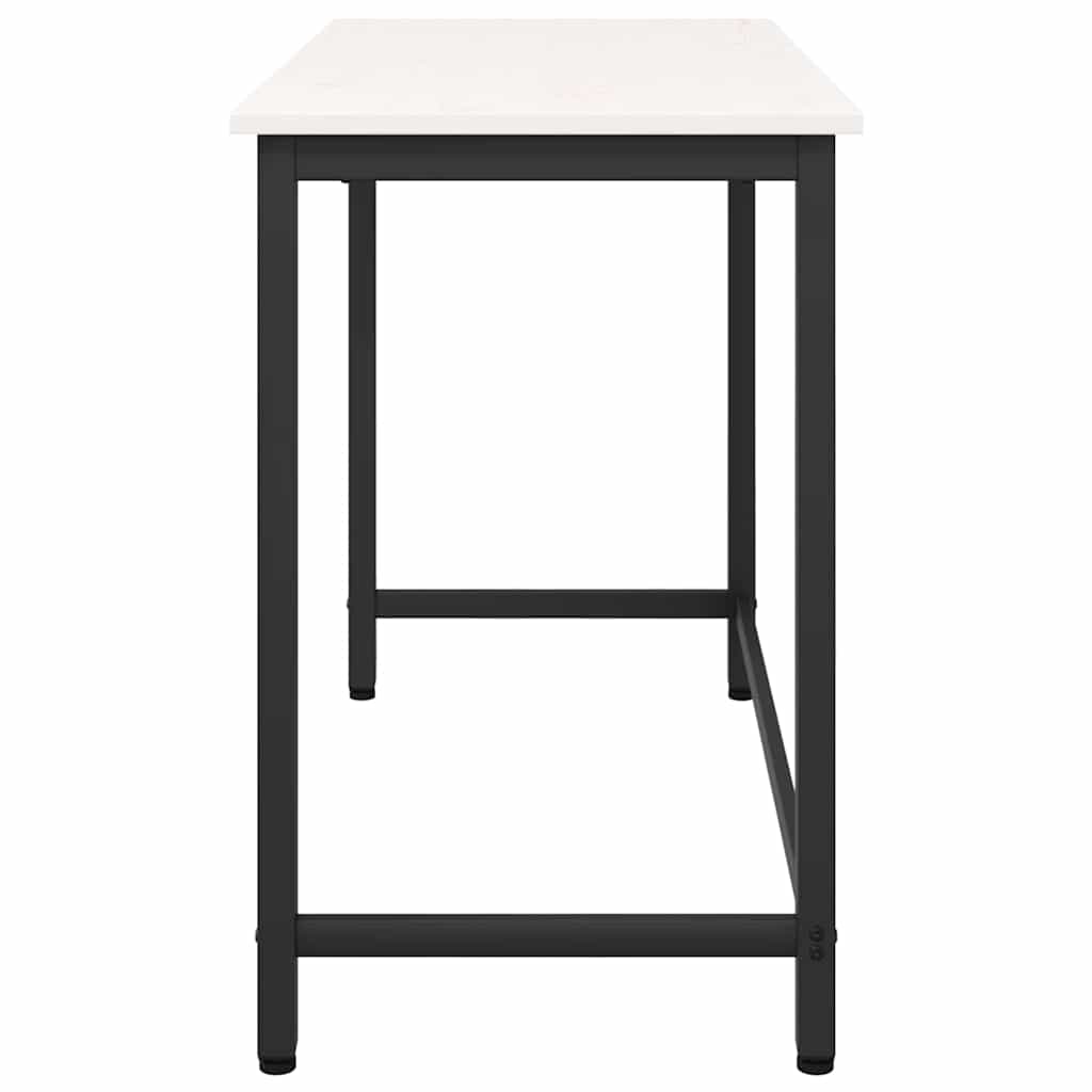 vidaXL stół Biały 100 x 50 x 77 cm Drewno inżynieryjne i stal