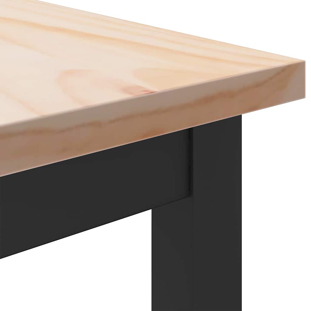 vidaXL stół Naturalny 100 x 50 x 77 cm Drewno inżynieryjne i stal