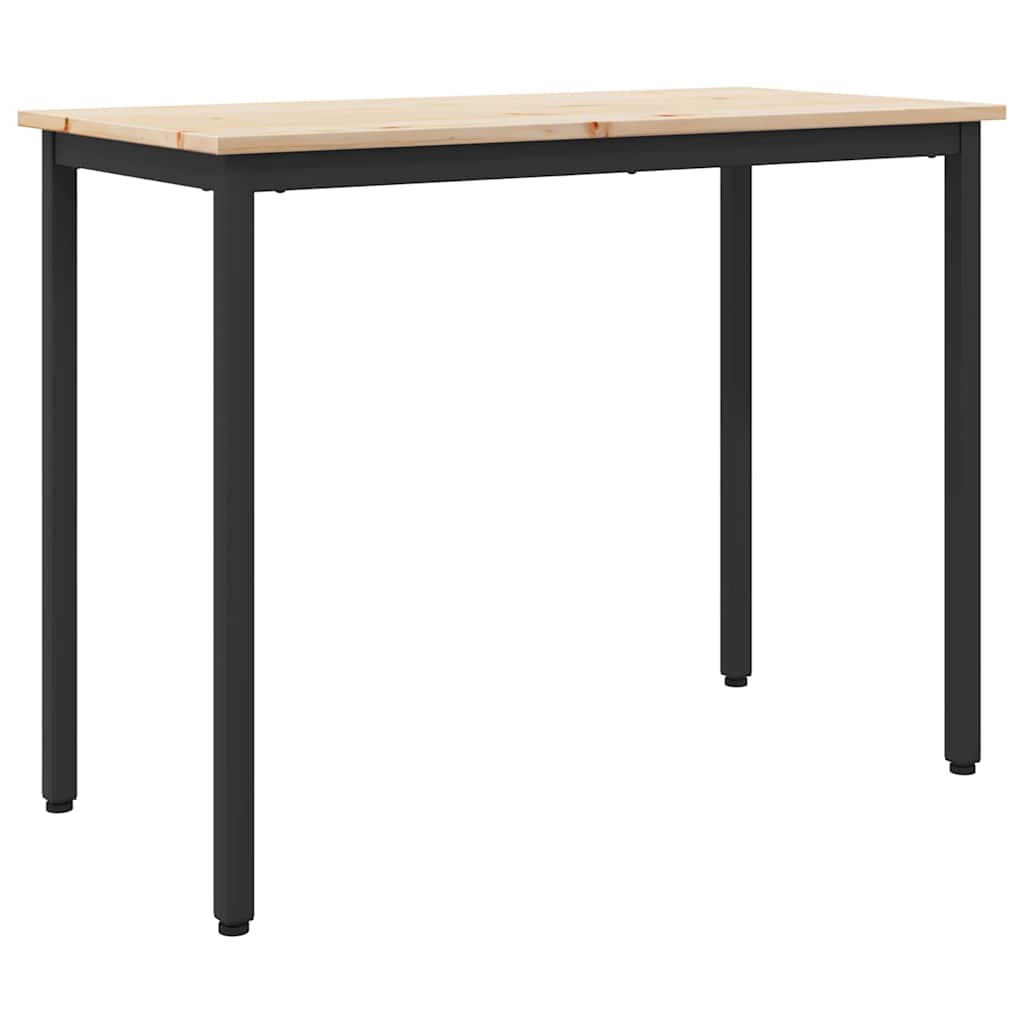 vidaXL stół Naturalny 100 x 50 x 77 cm Drewno inżynieryjne i stal