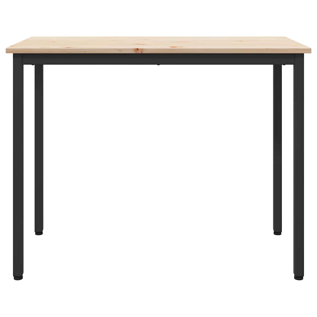 vidaXL stół Naturalny 100 x 50 x 77 cm Drewno inżynieryjne i stal