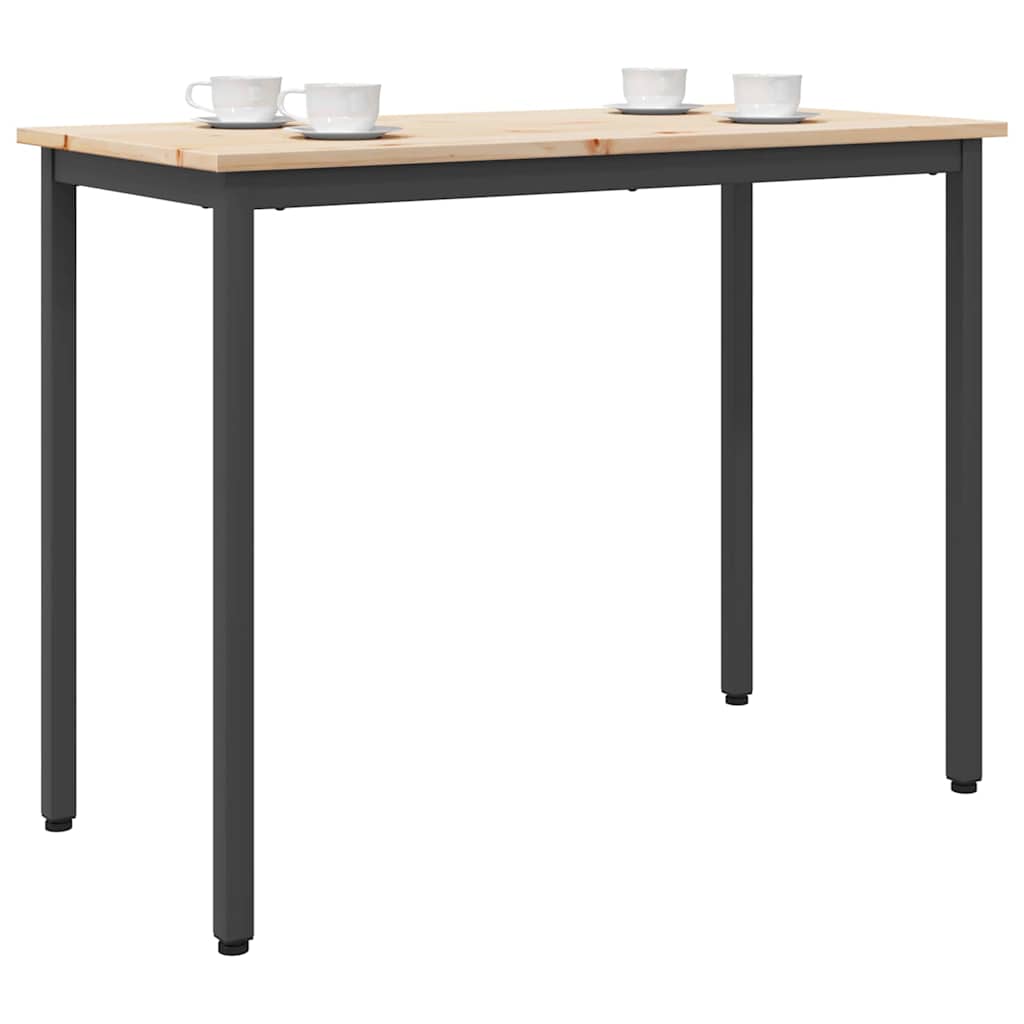 vidaXL stół Naturalny 100 x 50 x 77 cm Drewno inżynieryjne i stal
