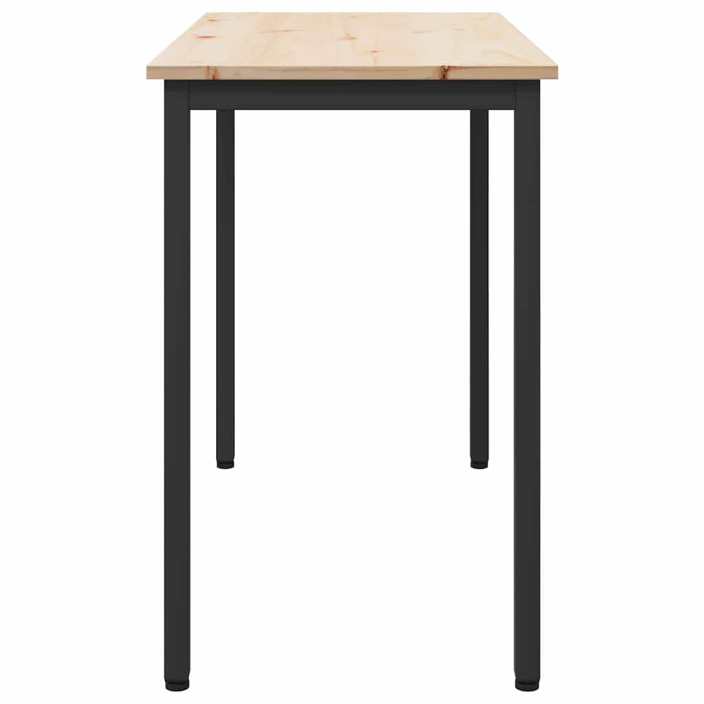 vidaXL stół Naturalny 100 x 50 x 77 cm Drewno inżynieryjne i stal
