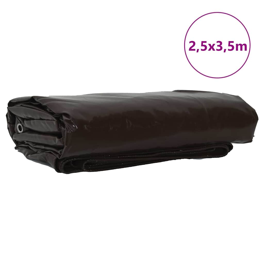 vidaXL Plandeka 650g / m² Brązowy 2,5 x 3,5 m Płótno z powłoką PVC