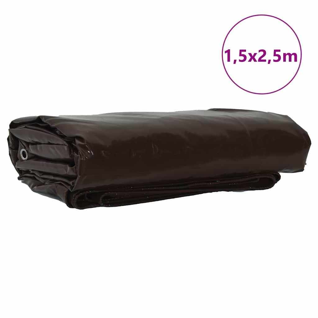 vidaXL Plandeka 650g / m² Brązowy 1,5 x 2,5 m Płótno z powłoką PVC
