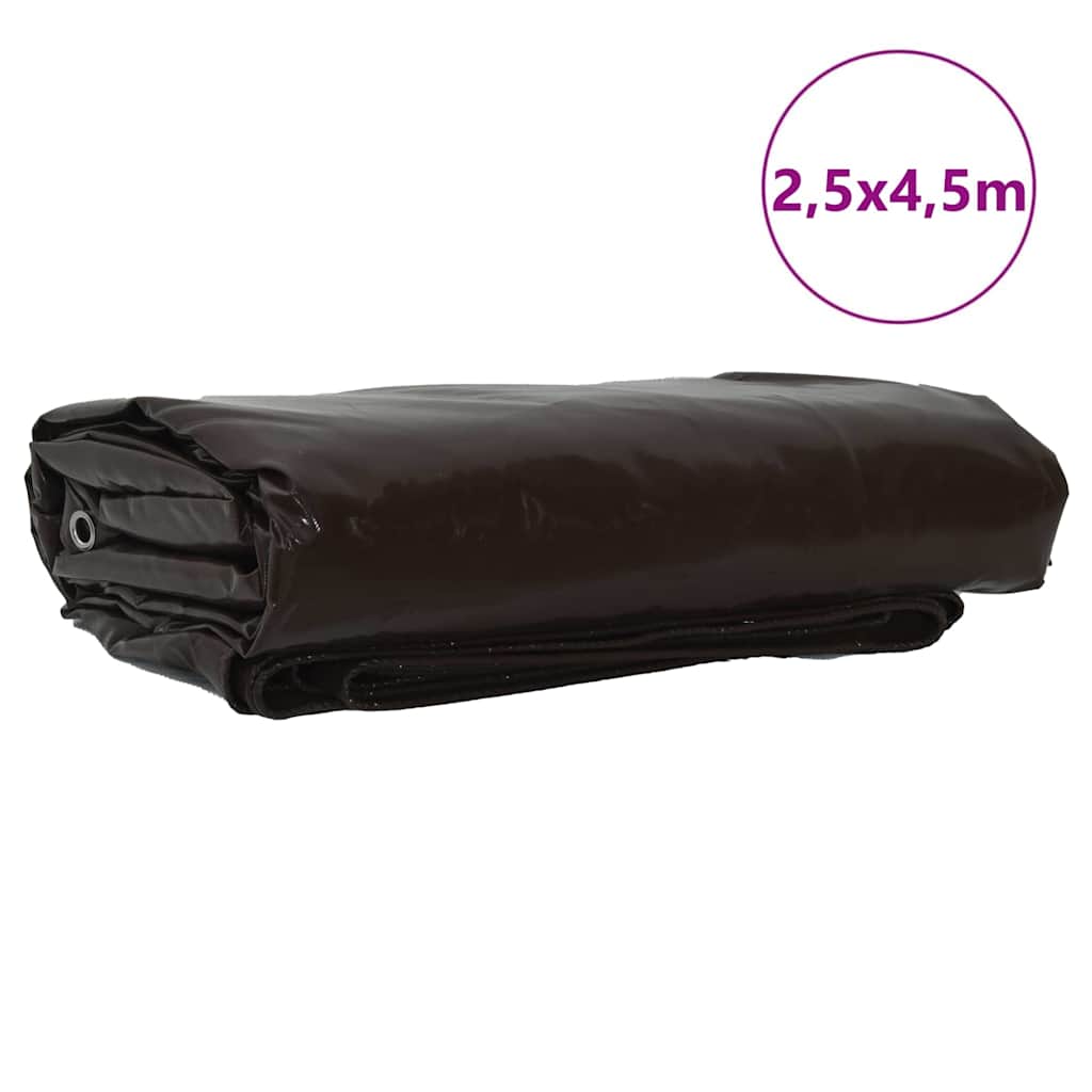 vidaXL Plandeka 650g / m² Brązowy 2,5 x 4,5 m Płótno z powłoką PVC