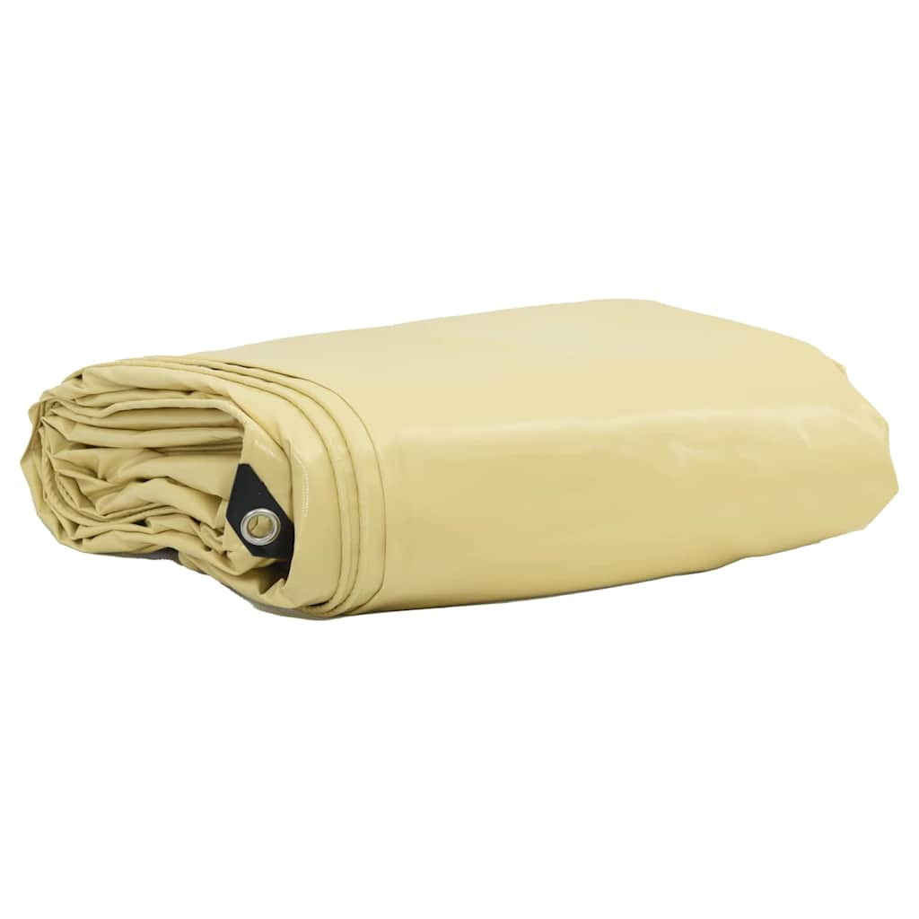 vidaXL Plandeka 650g / m² Beżowy 5 x 5 m Płótno z powłoką PVC