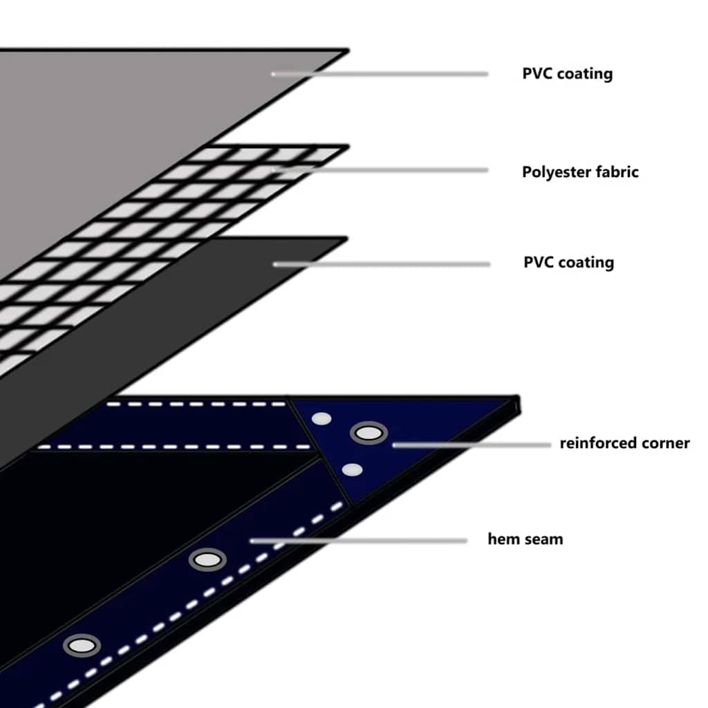vidaXL Plandeka 650g / m² Beżowy 5 x 5 m Płótno z powłoką PVC