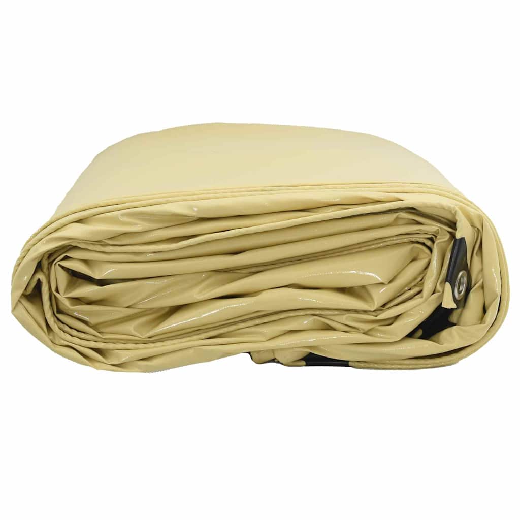 vidaXL Plandeka 650g / m² Beżowy 5 x 5 m Płótno z powłoką PVC