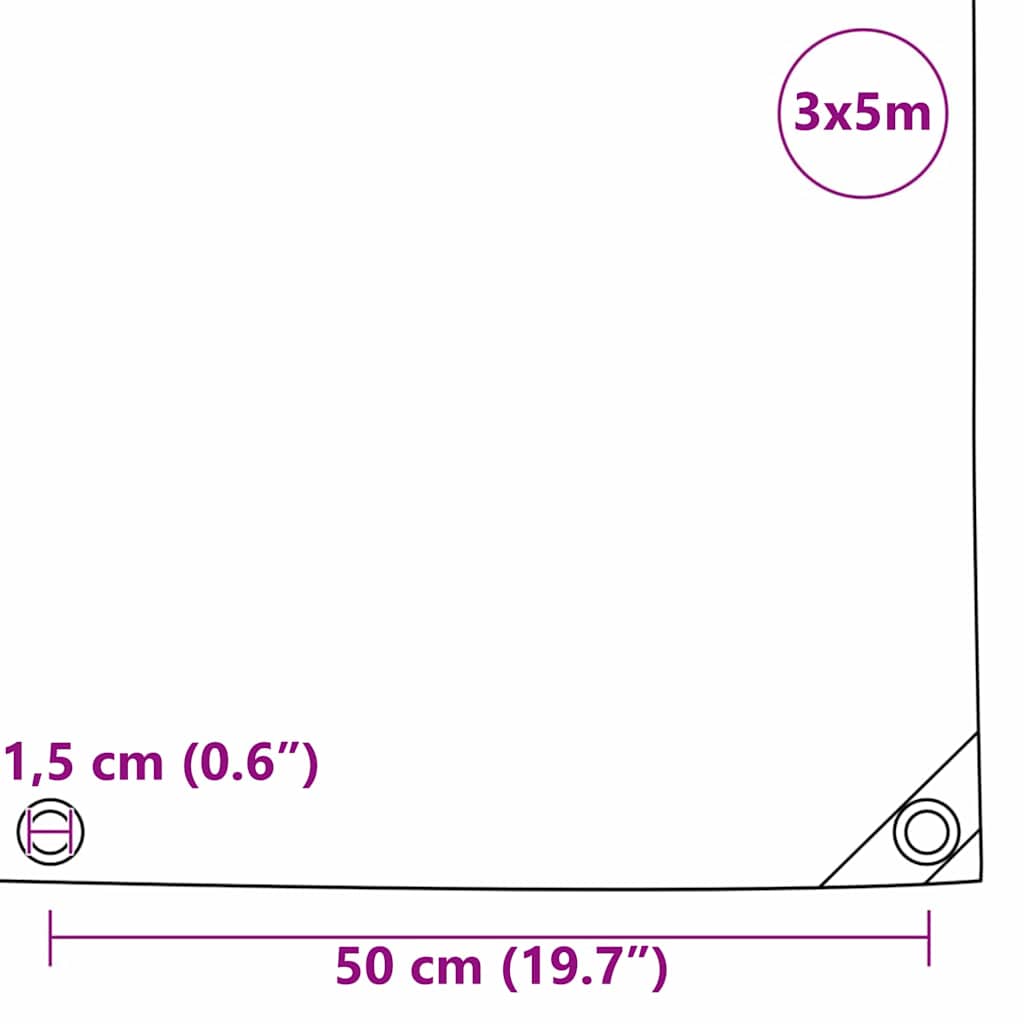 vidaXL Plandeka 650g / m² Pomarańczowy 3 x 5 m Płótno z powłoką PVC