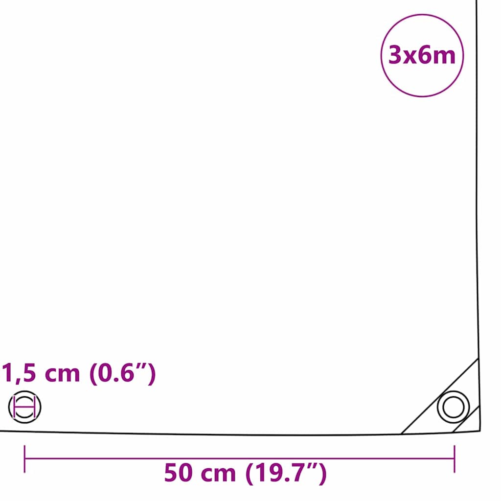 vidaXL Plandeka 650g / m² Pomarańczowy 3 x 6 m Płótno z powłoką PVC