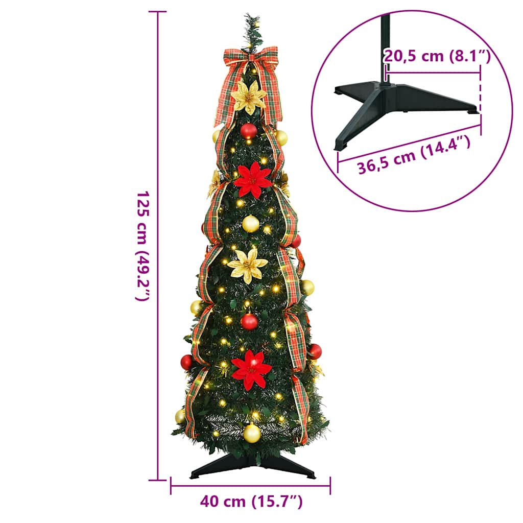 vidaXL Sztuczna choinka z 50 diodami LED z podstawą Zielony 125 cm PVC