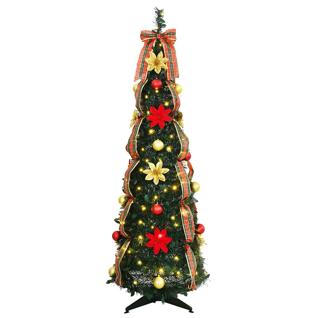vidaXL Sztuczna choinka z 100 diodami LED Zielony 155 cm PVC