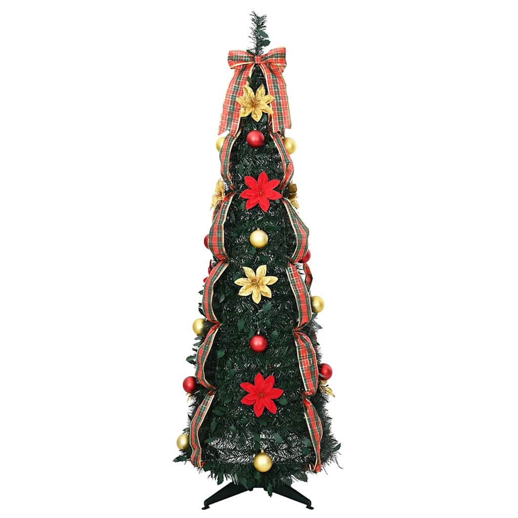 vidaXL Sztuczna choinka z 100 diodami LED Zielony 155 cm PVC