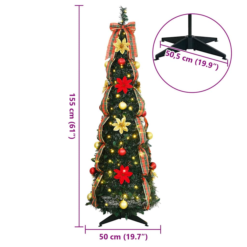 vidaXL Sztuczna choinka z 100 diodami LED Zielony 155 cm PVC