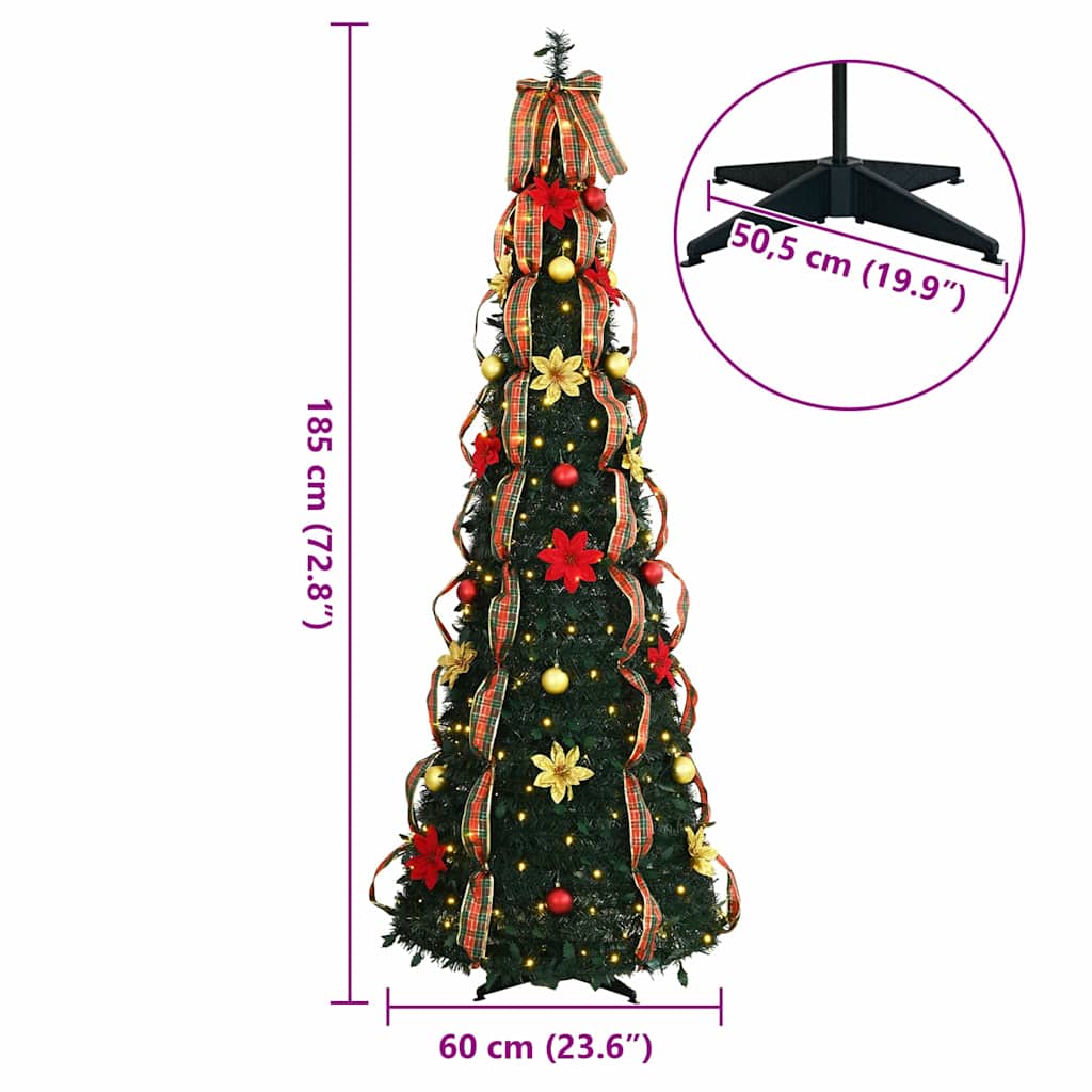 vidaXL Sztuczna choinka z 150 diodami LED Zielony 185 cm PVC