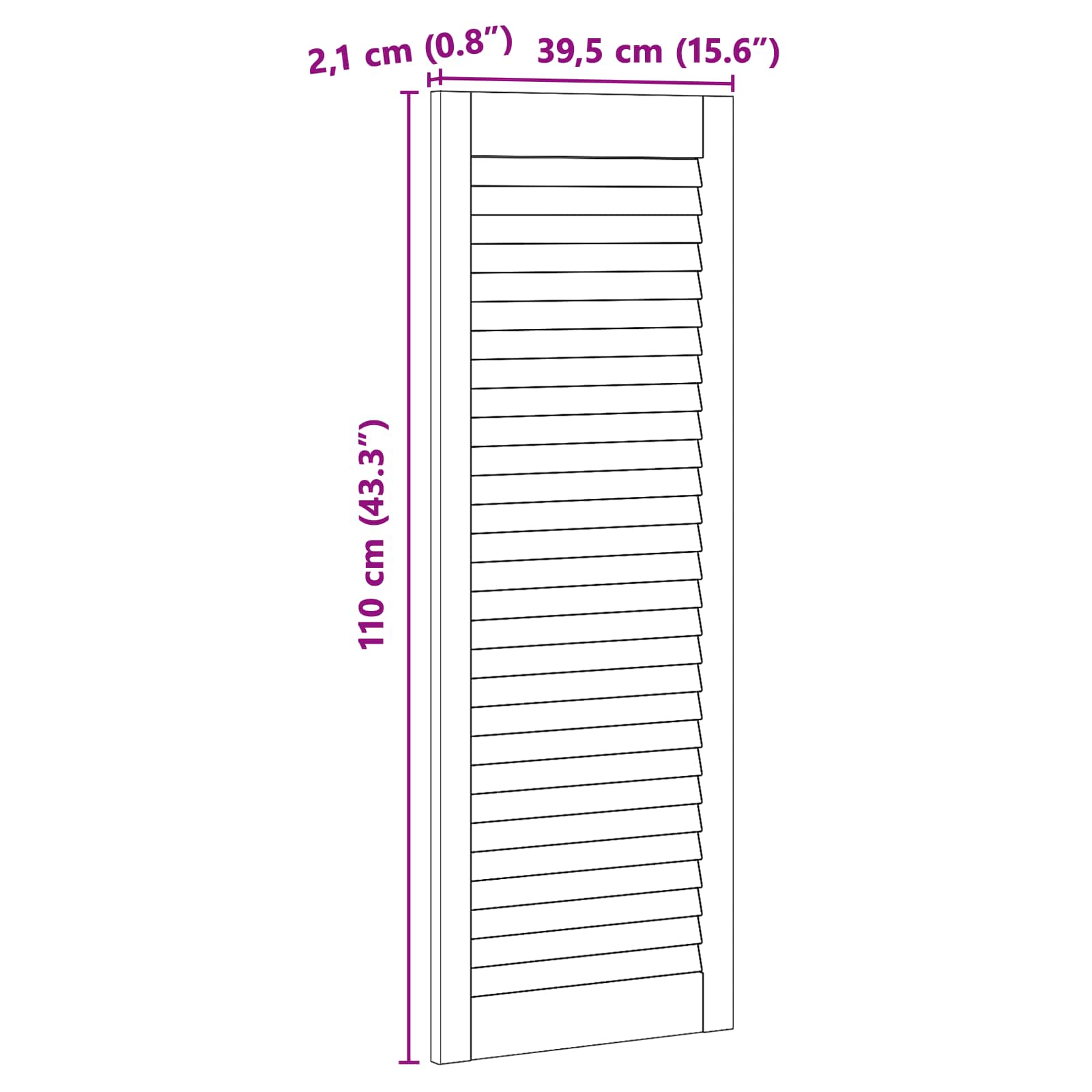 vidaXL Drzwi do szafki z drzwiami 4 pcs Naturalny 110 x 2,1 x 39,5 cm
