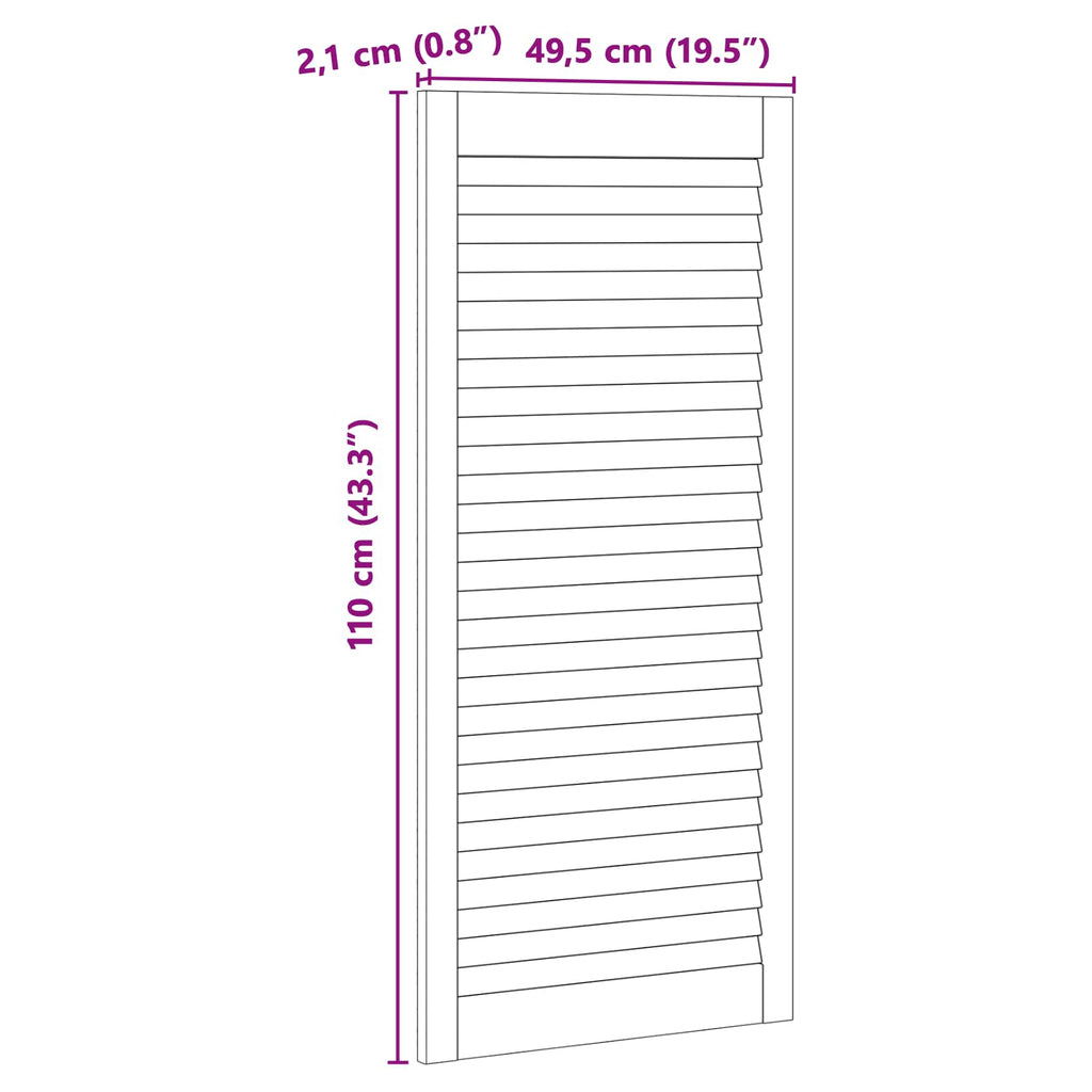 vidaXL Drzwi do szafki z drzwiami 4 pcs Naturalny 49,5 x 2,1 x 110 cm