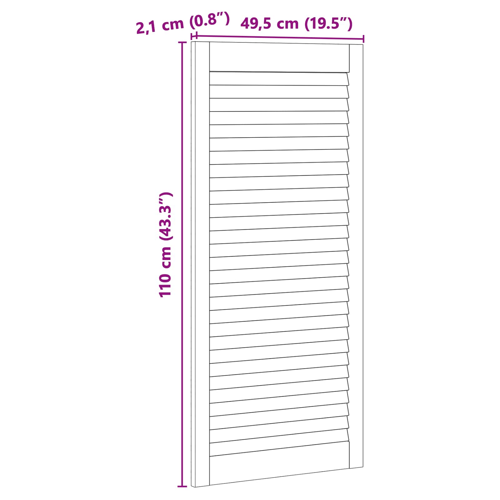 vidaXL Drzwi do szafki z drzwiami 4 pcs Naturalny 49,5 x 2,1 x 110 cm