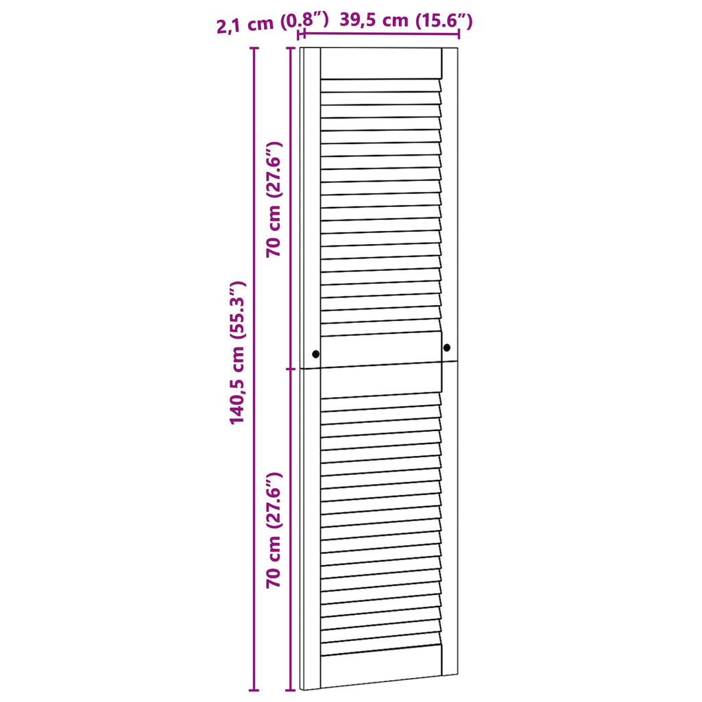 vidaXL Drzwi do szafki 4 pcs Naturalny 140,5 x 2,1 x 39,5 cm