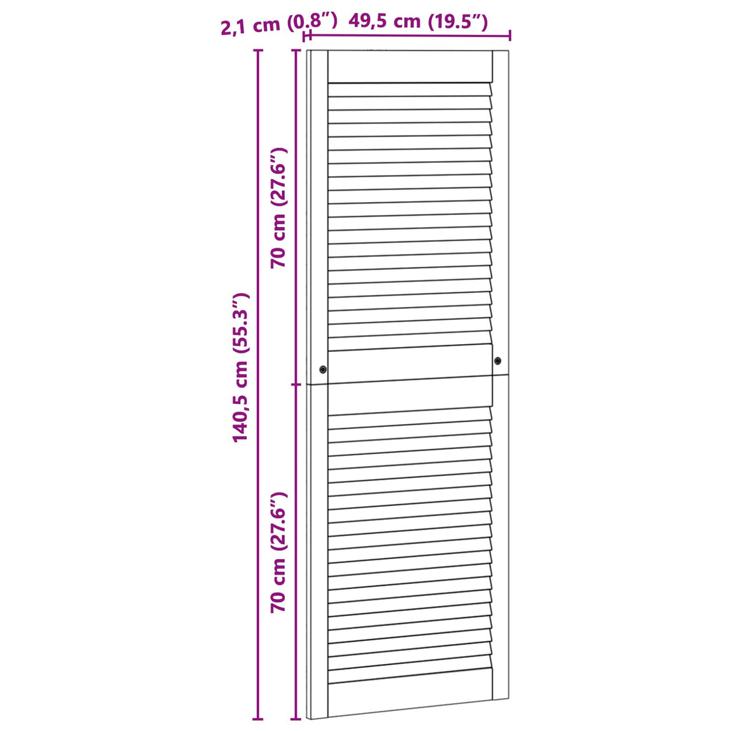 vidaXL Drzwi do szafki 4 pcs Naturalny 49,5 x 2,1 x 140,5 cm