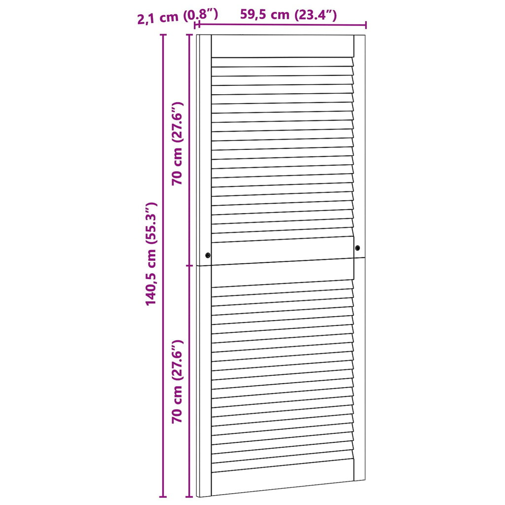 vidaXL Drzwi do szafki 4 pcs Naturalny 140,5 x 2,1 x 59,5 cm