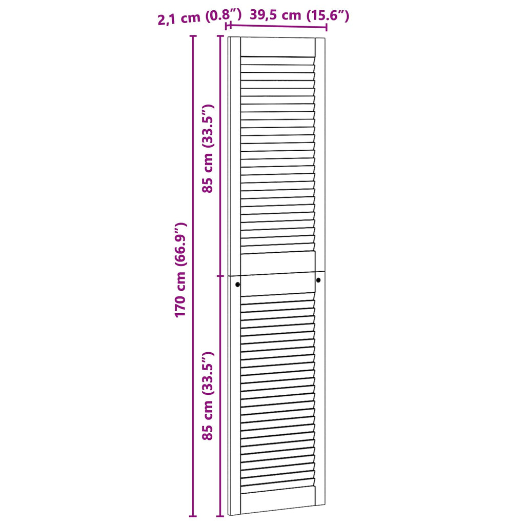 vidaXL Drzwi do szafki z drzwiami 4 pcs Naturalny 170 x 2,1 x 39,5 cm