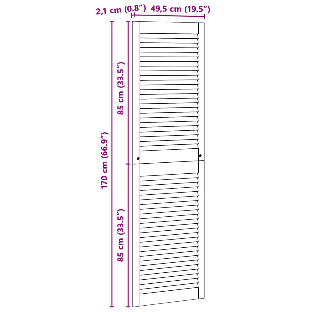 vidaXL Drzwi do szafki z drzwiami 4 pcs Naturalny 170 x 2,1 x 49,5 cm