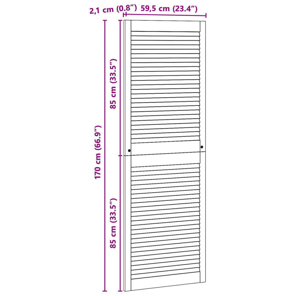 vidaXL Drzwi do szafki z drzwiami 4 pcs Naturalny 170 x 2,1 x 59,5 cm