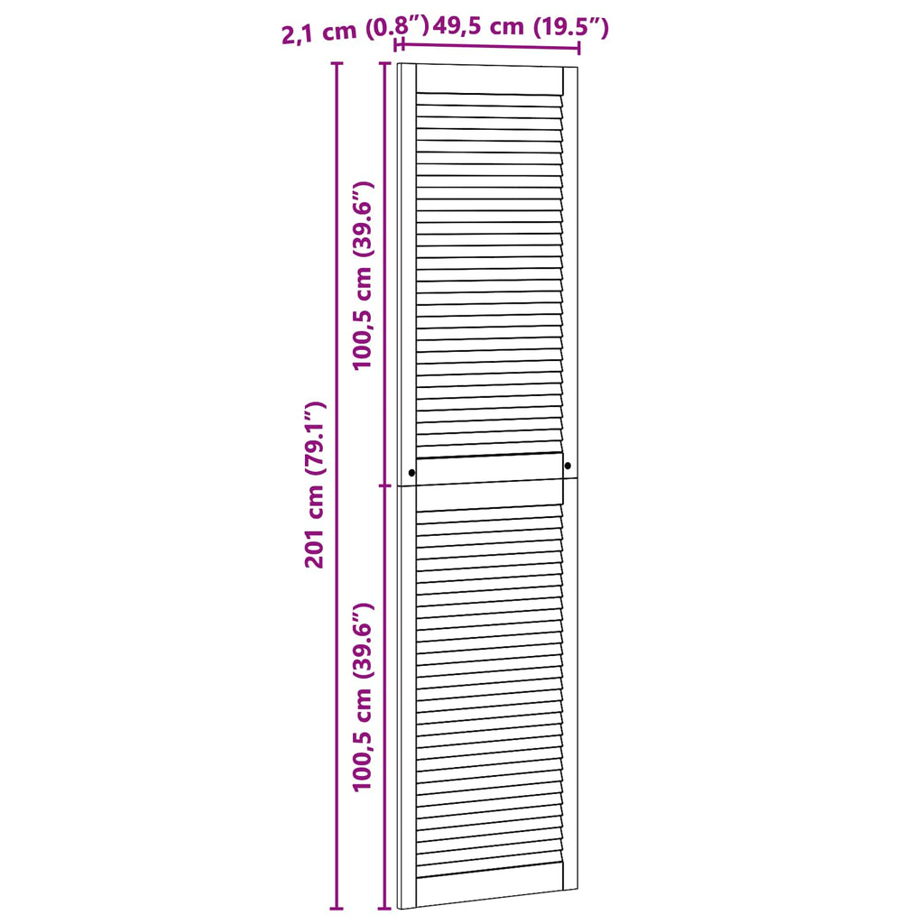vidaXL Drzwi do szafki z drzwiami 4 pcs Naturalny 201 x 2,1 x 49,5 cm