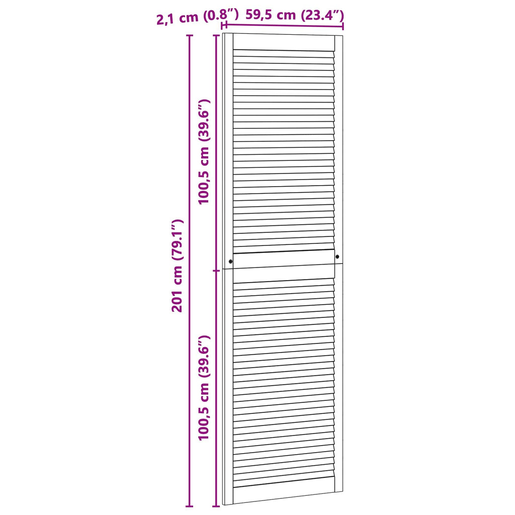 vidaXL Drzwi do szafki z drzwiami 4 pcs Naturalny 201 x 2,1 x 59,5 cm