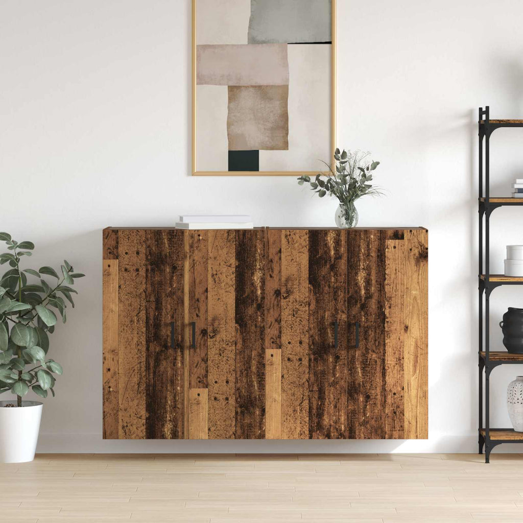 vidaXL Szafka ścienna 2 pcs Stare drewno 69,5 x 34 x 90 cm