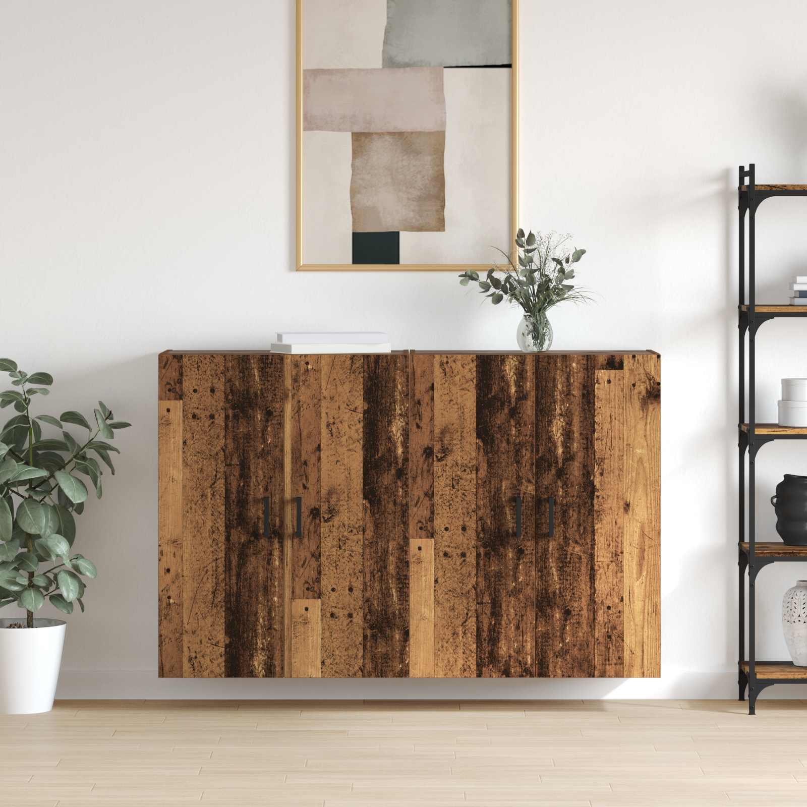 vidaXL Szafka ścienna 2 pcs Stare drewno 69,5 x 34 x 90 cm