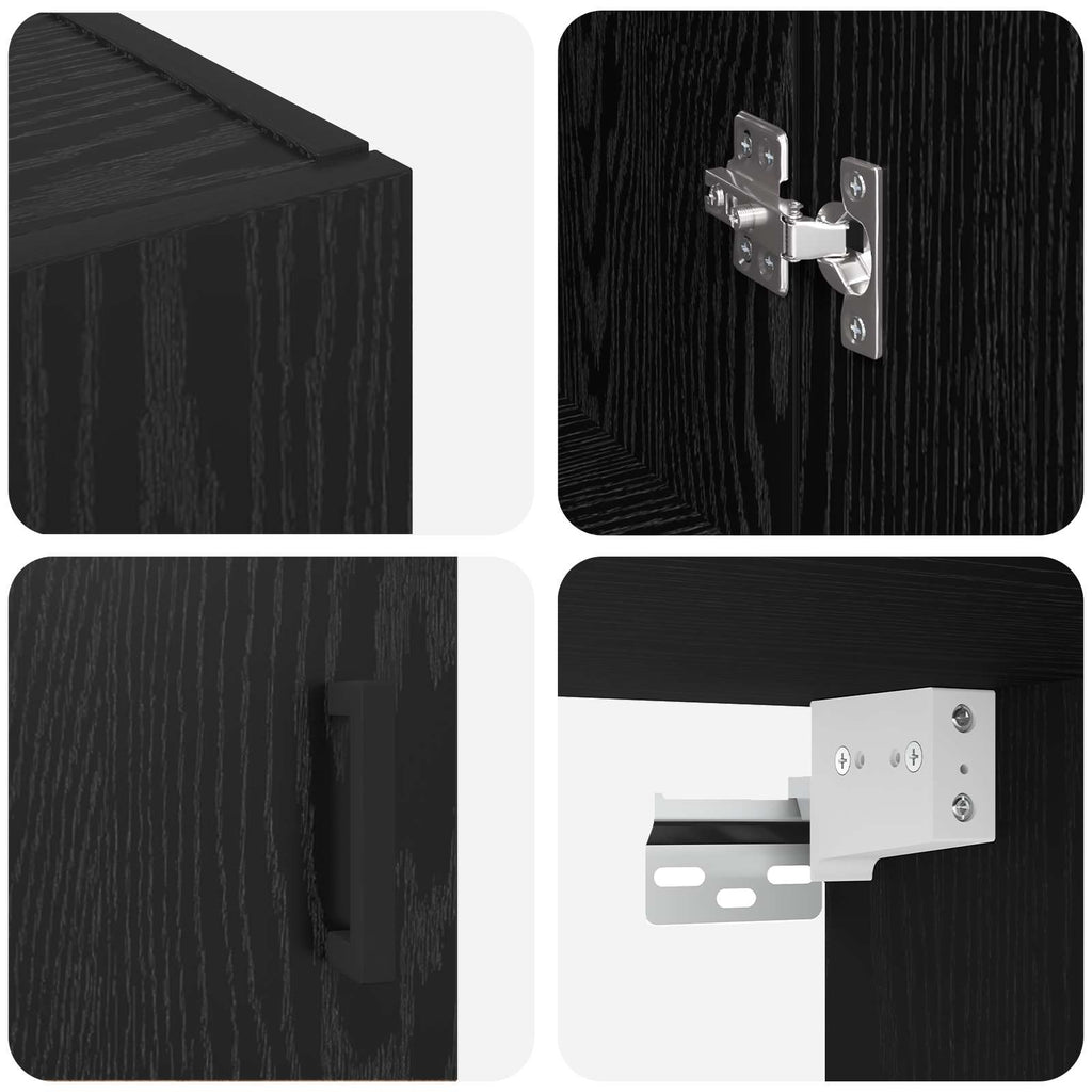 vidaXL Szafka ścienna 2 pcs Czarny Dąb 69,5 x 34 x 90 cm