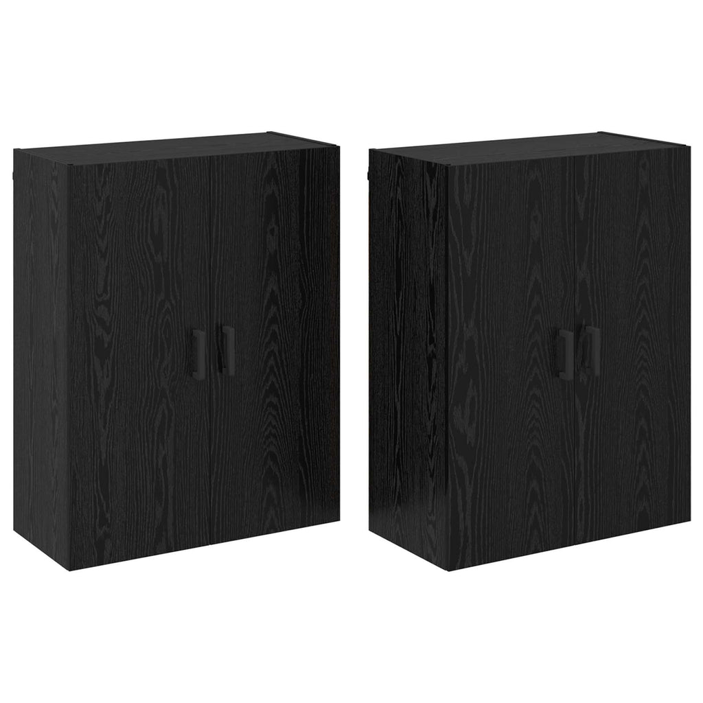 vidaXL Szafka ścienna 2 pcs Czarny Dąb 69,5 x 34 x 90 cm